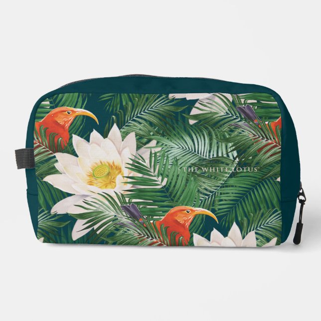 Trousse De Toilette Les Blancs Lotus Tropical Birds & Lotus Motif (Recto)