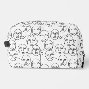 Trousse De Toilette Lignes Abstraites modernes face à l'art de ligne c
