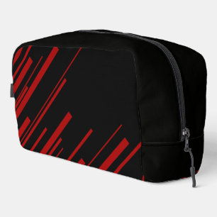 Trousse De Toilette Lignes diagonales en rouge et noir