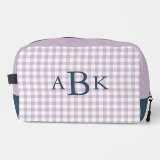 Trousse De Toilette Lilac Violet Gingham Monogrammé