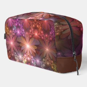Trousse De Toilette Lit de fleurs coloré brillant art fractal abstrait