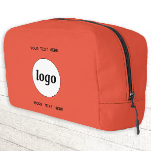 Trousse De Toilette Logo Texte Entreprise Promotion Marque Orange