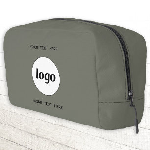 Trousse De Toilette Logo Texte Entreprise Promotion Marque Sage Vert