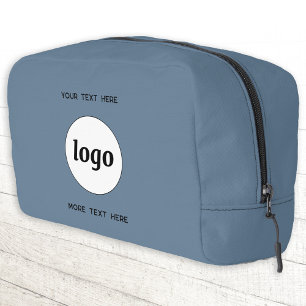 Trousse De Toilette Logo Texte Professionnel Promotion Marque Bleue
