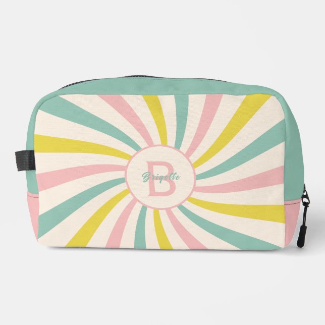 Trousse De Toilette 'Lollypop Vibes', tourbillon pastel rétro Imprimé  (Recto)