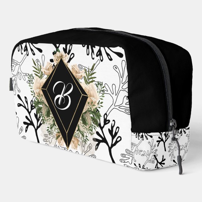 Trousse De Toilette Losange Noir Monogrammé (Coin droit)