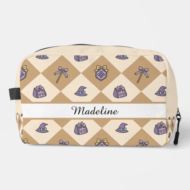 Trousse De Toilette Magic Academy Wizard School Name Travel  Gold (Recto)