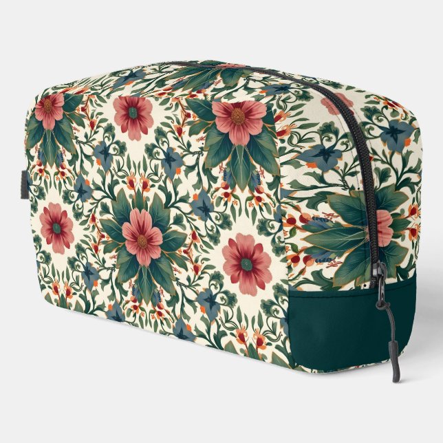 Trousse De Toilette Magie des fleurs boho - dans des nuances de vert e (Coin droit)