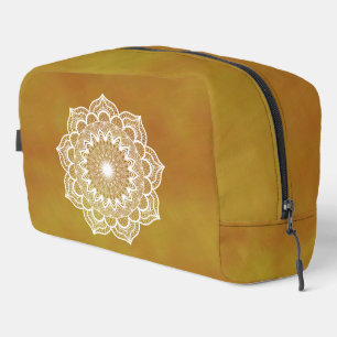 Trousse De Toilette Mandala blanc sur fond doré