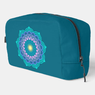 Trousse De Toilette Mandala Coloré sur Fond Bleu