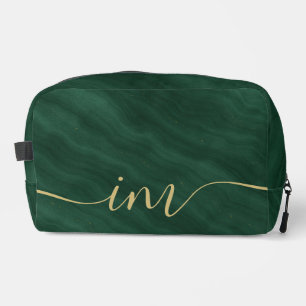 Trousse De Toilette Marbre Abstrait vert avec initiales personnalisées