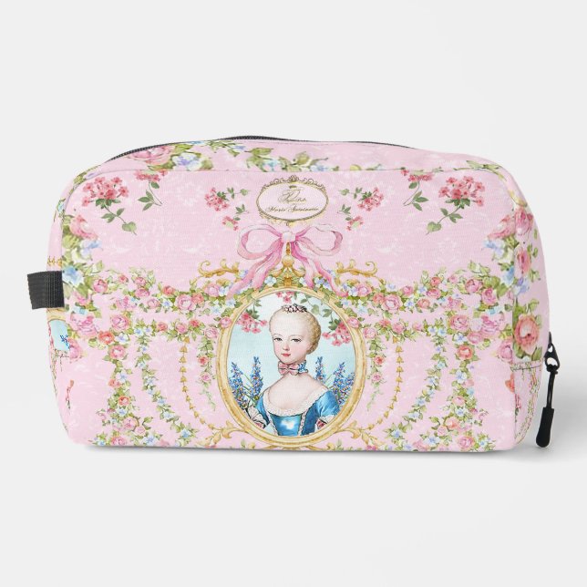 Trousse De Toilette Marie Antoinette pink rose frame pouch  (Recto)