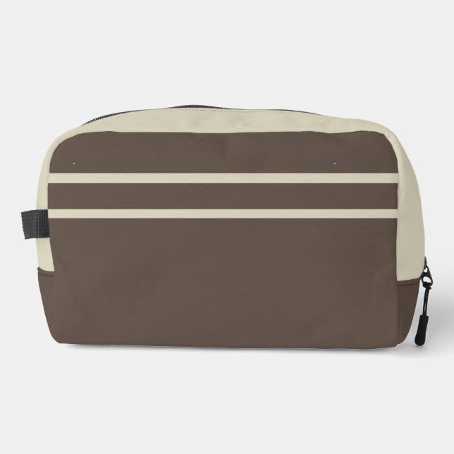 Trousse de toilette marron foncé et beige (Recto)