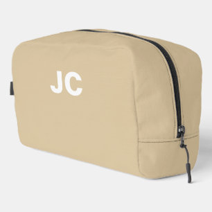 Trousse De Toilette Marron Monogramme Simple Minimal Moderne Voyage
