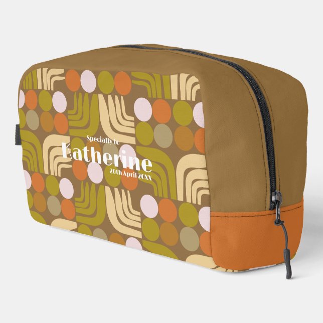 Trousse De Toilette Marron Orange Vert Bohème (Coin droit)