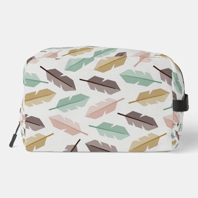 Trousse De Toilette Mid-Century Modern Retro Feathers Toiletry Bag (Verso)