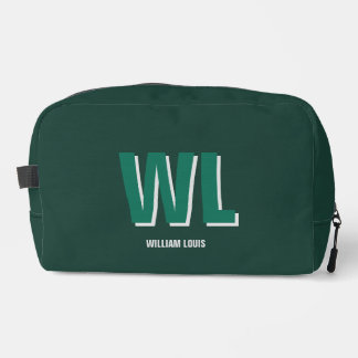 Trousse De Toilette Minimalist Emerald Green Personalized Monogram