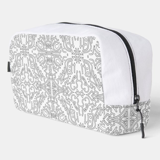 Trousse De Toilette Minimalist Grey Floral Pattern (Coin droit)