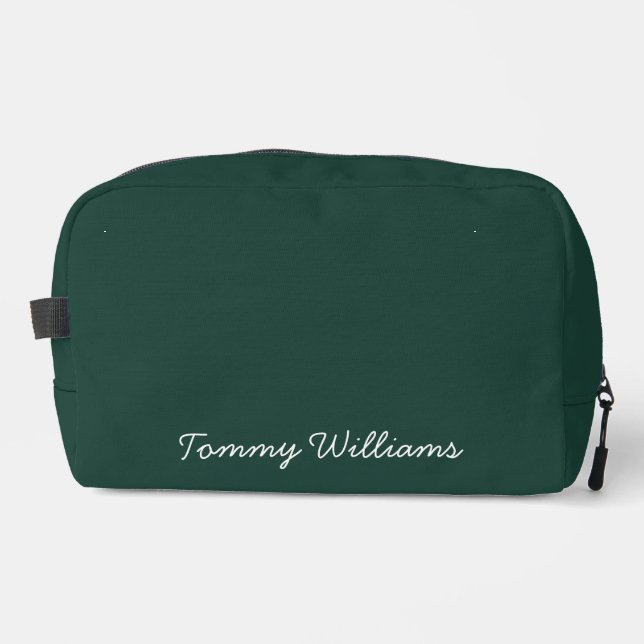 Trousse De Toilette Minimaliste Emerald Green Professionnel Simple (Recto)
