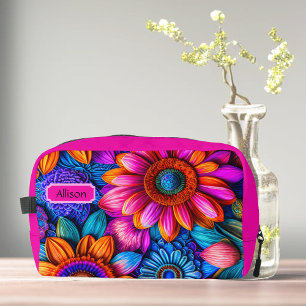 Trousse De Toilette Modèle floral en style boho, personnalisé