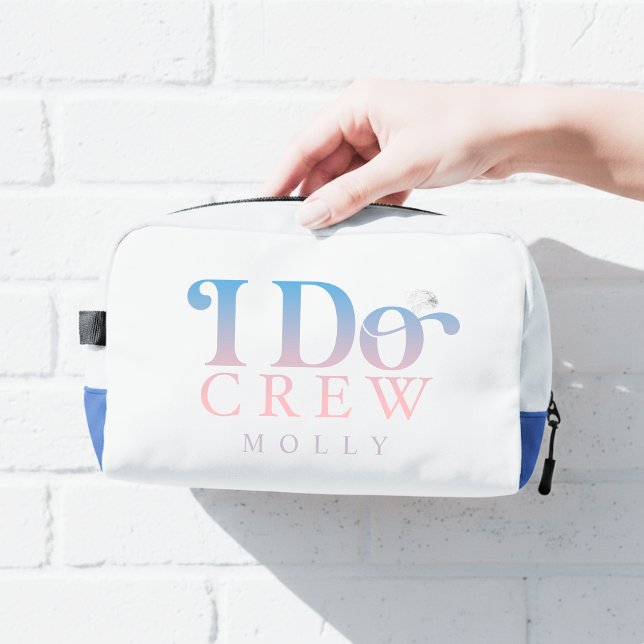 Trousse De Toilette Modern I Do Crew Pastel Gradient Bridesmaid (Get the crew together in style with this trendy "I Do Crew" design!)