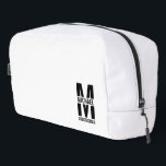 Trousse De Toilette Modern Personalized Groomsmen Monogram and Name<br><div class="desc">Personalized Groomsmen Gifts
featuring personalized groomsman's monogram,  name and title in black bold sans serif font style on white background.

Perfect as a personalized gift for groomsmen,  best man,  father of the bride,  or anyone special in your wedding party.</div>