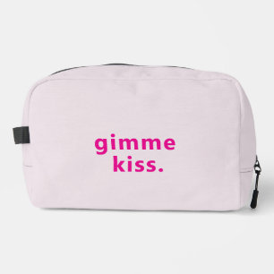 Trousse De Toilette Moderne Gimme Kiss Typographie Texte Rose