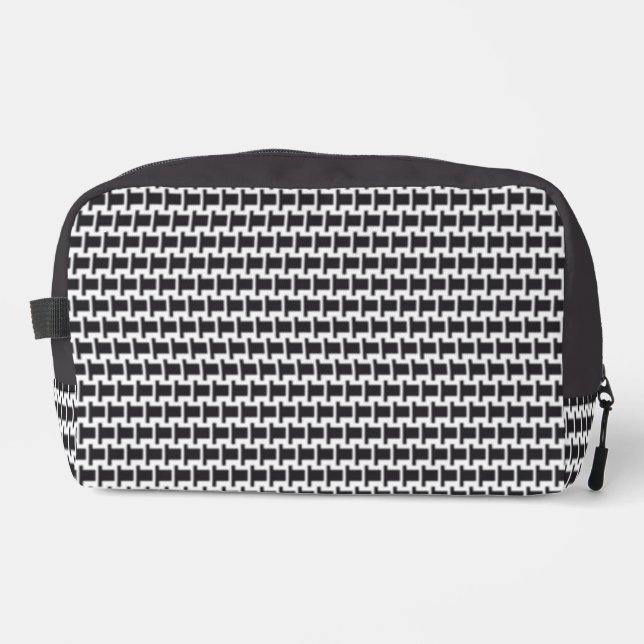Trousse de toilette moderne imprimée noir et blanc (Recto)