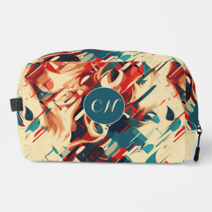 Trousse De Toilette Monogramme Abstrait rouge vif, jaune bleu