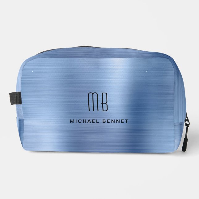 Trousse De Toilette Monogramme bleu moderne (Recto)