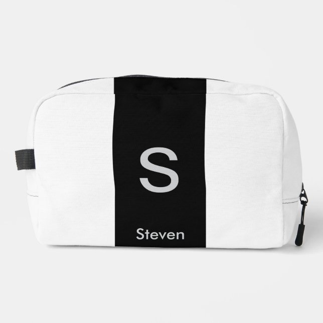 Trousse De Toilette Monogramme deux tons moderne noir et blanc (Recto)