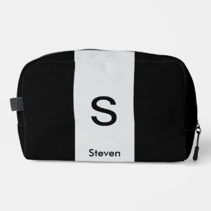 Trousse De Toilette Monogramme Deux tons moderne noir et gris clair