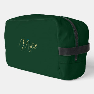Trousse De Toilette Monogramme d'or vert moderne Mens Femen Gym Voyage
