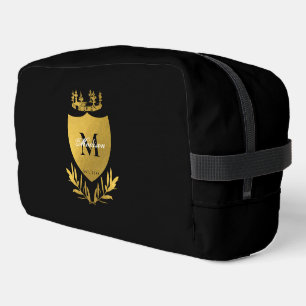 Trousse De Toilette Monogramme du bouclier royal noir et or