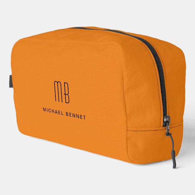 Trousse De Toilette Monogramme élégant orange (Coin droit)