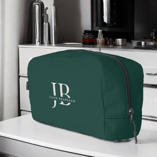 Trousse De Toilette Monogramme et nom élégant moderne personnalisé Ver