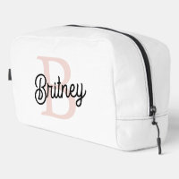 Monogramme et nom personnalisé moderne Pastel Pink