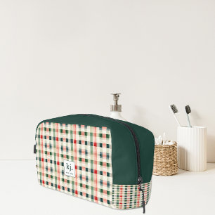 Trousse De Toilette Monogramme Gingham Émeraude Douce