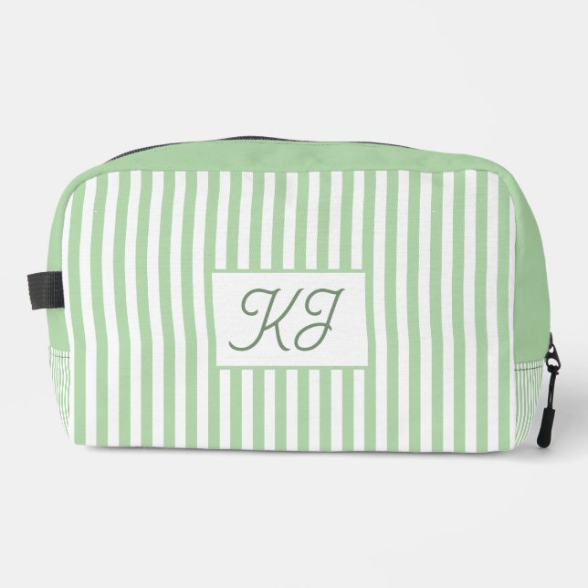 Trousse De Toilette Monogramme initiales rayé personnalisé (Recto)