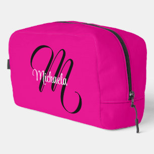 Trousse De Toilette Monogramme minimaliste moderne initial nom rose ch