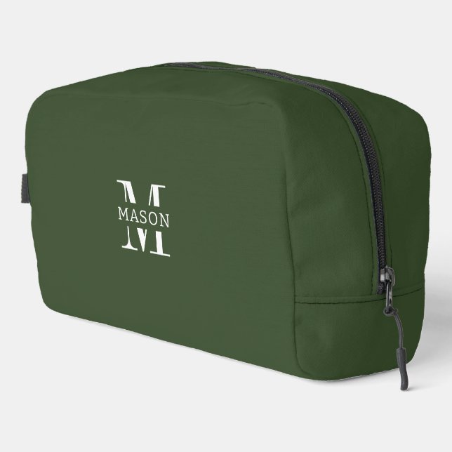 Trousse De Toilette Monogramme minimaliste personnalisé (Coin droit)