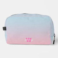 Monogramme Moderne Chic Rose Bleu Pastel Ombre