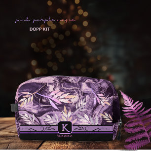 Trousse De Toilette Monogramme Moderne en Pierre Précieuse Rose Violet