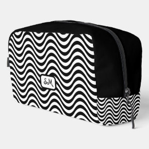 Trousse De Toilette Monogramme Noir Blanc Wavy Stripes Psychedélique