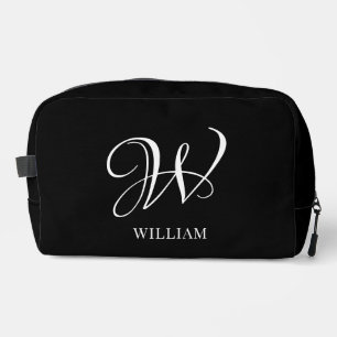 Trousse De Toilette Monogramme noir élégant personnalisé initial