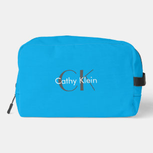 Trousse De Toilette Monogramme personnalisé bleu azur minimal