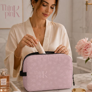 Trousse De Toilette Monogramme Rose Minimal Moderne Pensez Rose