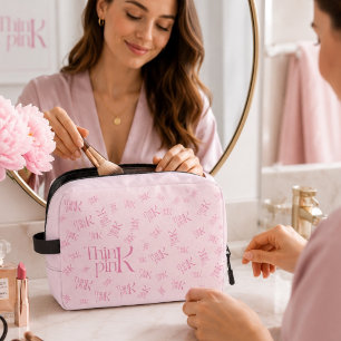 Trousse De Toilette Monogramme Rose Minimal Moderne Pensez Rose