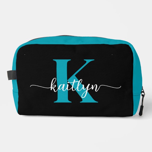 Trousse De Toilette Monogramme Turquoise noir (Recto)