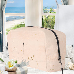 Trousse De Toilette Monogramme Wanderlust Avion Peach Pink Gold